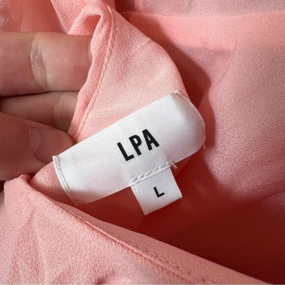 *spots* NWT Revolve x LPA Ruffle Neckline Maxi in Blush | Size L - Picture 11 of 16